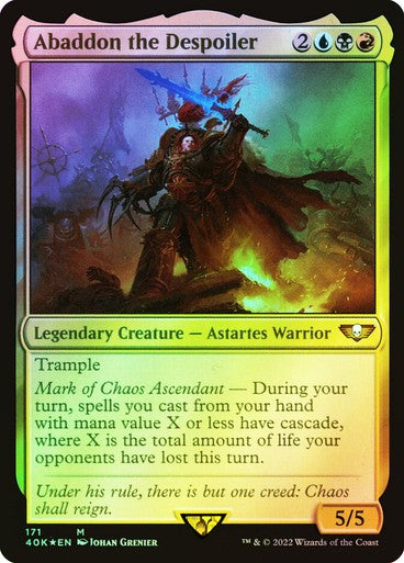 FOIL Abaddon the Despoiler ~ Commander: Warhammer 40,000 [ NM ] [ Magic MTG ]
