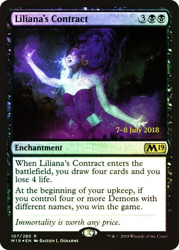 FOIL Liliana's Contract ~ Prerelease Core 2019 [ EX ] [ Magic MTG ]