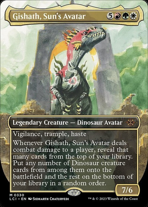 BORDERLESS Gishath, Sun's Avatar ~ The Lost Caverns of Ixalan [ NM ] [ MTG ]