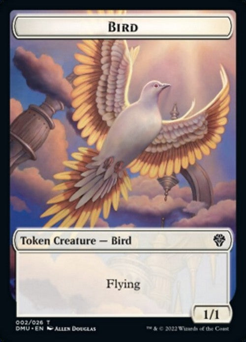 5 x White Bird Flying 1/1 Token ~ Random Sets [ EX ] [ Magic MTG ]