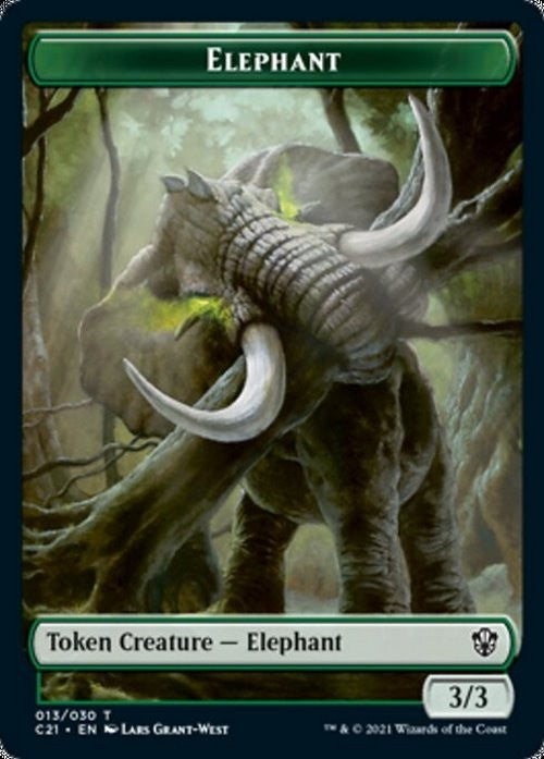 5 x Green Elephant 3/3 Token ~ Random Sets [ EX ] [ Magic MTG ]