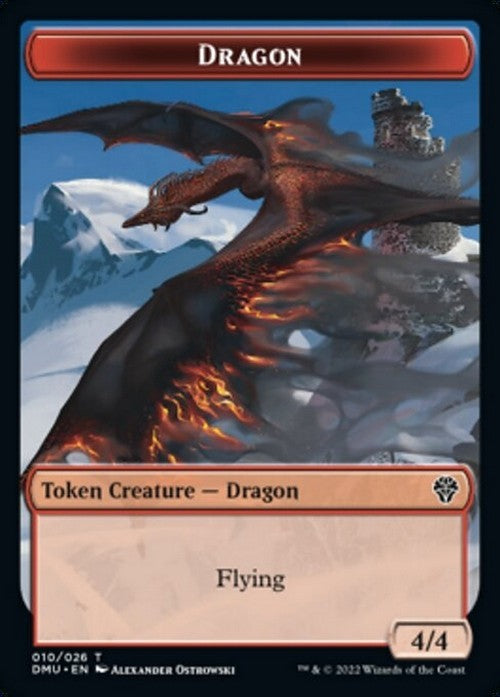 5 x Red Dragon Flying 4/4 Token ~ Random Sets [ EX ] [ Magic MTG ]