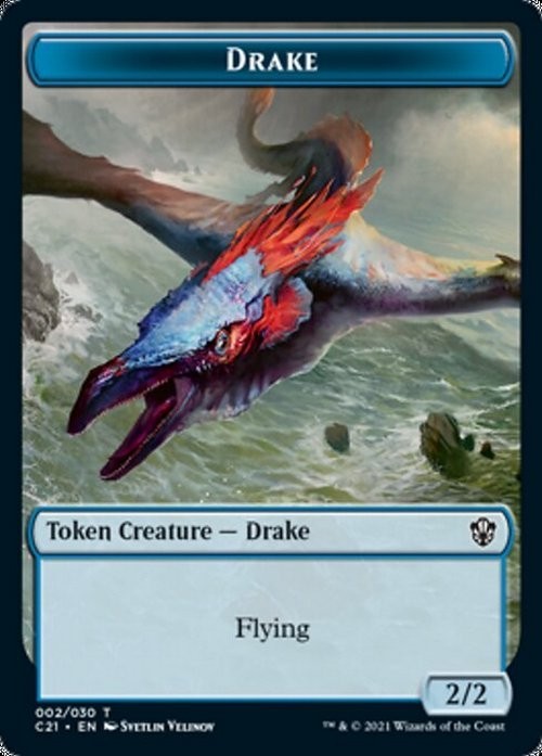 5 x Blue Drake Flying 2/2 Token ~ Random Sets [ EX ] [ Magic MTG ]