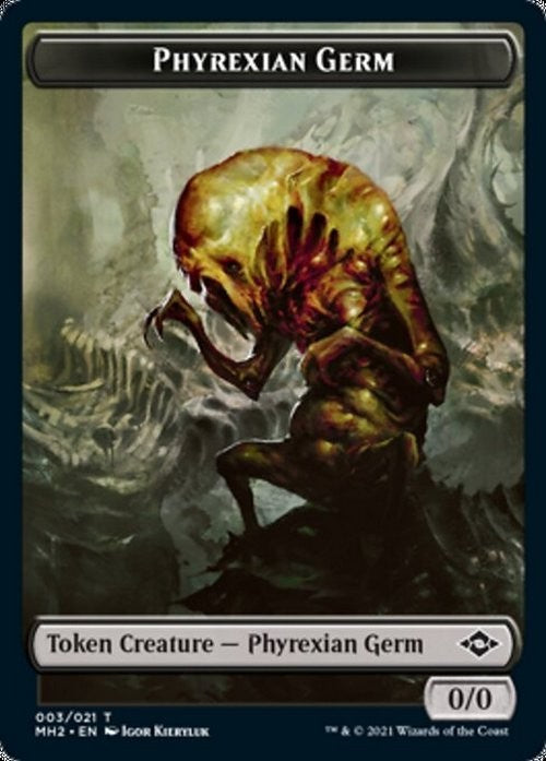 5 x Black Phyrexian Germ 0/0 Token ~ Random Sets [ EX ] [ Magic MTG ]