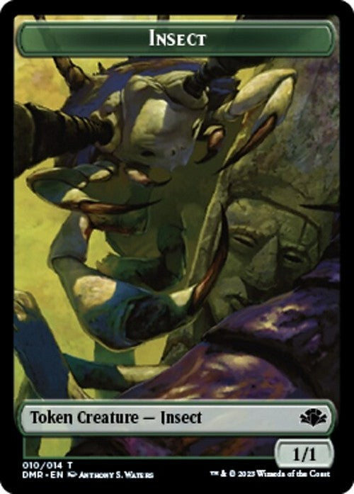 5 x Green Insect 1/1 Token ~ Random Sets [ EX ] [ Magic MTG ]