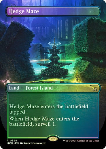 FOIL BORDERLESS Hedge Maze ~ Murders at Karlov Manor [ NM ] [ Magic MTG ]