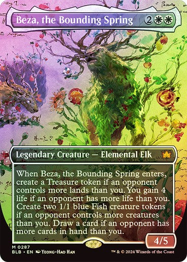 FOIL BORDERLESS Beza, the Bounding Spring ~ Bloomburrow [ NM ] [ Magic MTG ]