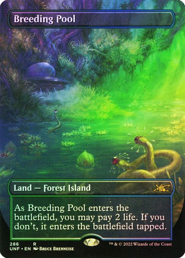 FOIL BORDERLESS Breeding Pool ~ Unfinity [ Excellent ] [ Magic MTG ]