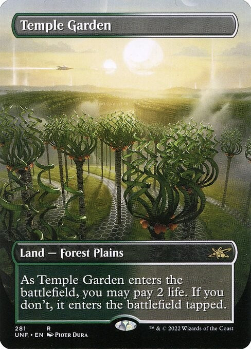 BORDERLESS Temple Garden ~ Unfinity [ NearMint ] [ Magic MTG ]