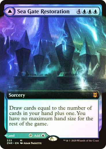 FOIL BORDERLESS Sea Gate Restoration ~ Zendikar Rising [ NM ] [ Magic MTG ]