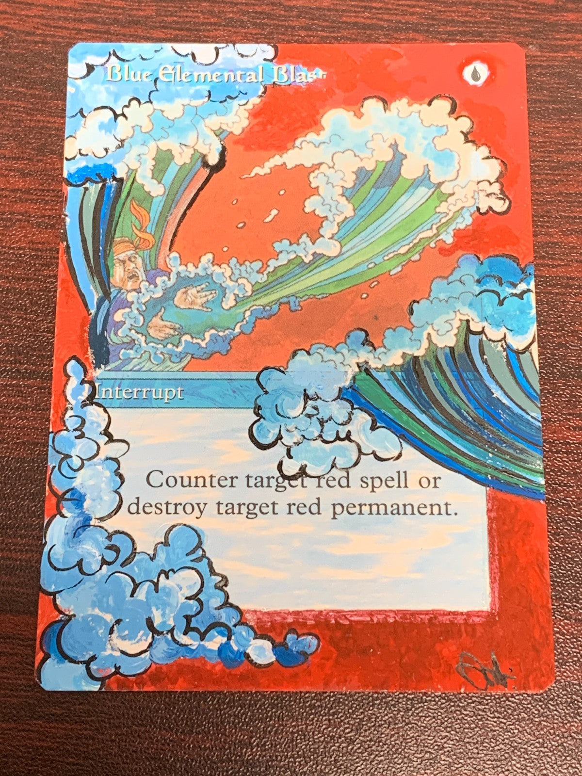 ALTERED ART Blue Elemental Blast ~ Fourth Edition [ Excellent ] [ Magic MTG ]