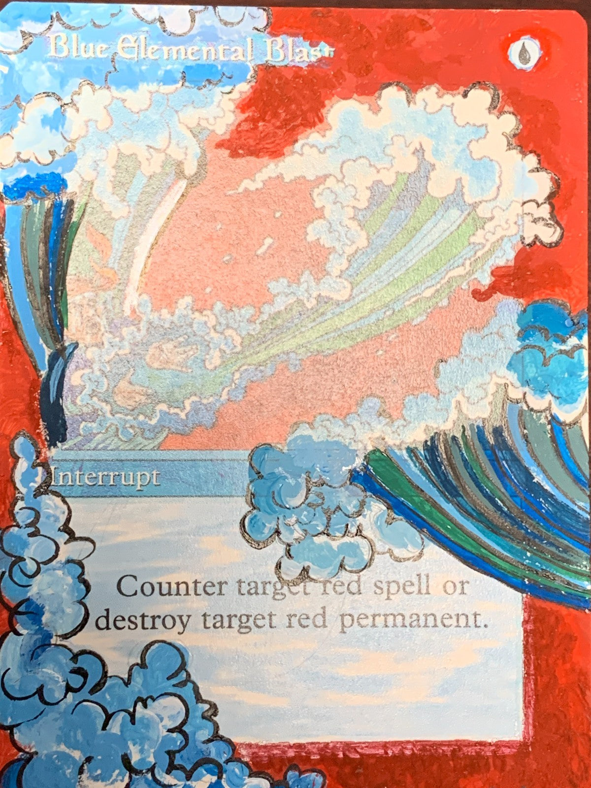 ALTERED ART Blue Elemental Blast ~ Fourth Edition [ Excellent ] [ Magic MTG ]