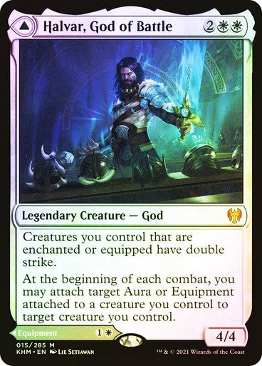 FOIL Halvar, God of Battle / Sword of the Realms ~ Kaldheim [ NM ] [ Magic MTG ]
