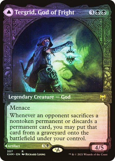 FOIL SHOWCASE Tergrid, God of Fright / Lantern ~ Kaldheim [ NM ] [ Magic MTG ]