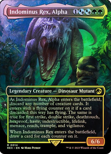 FOIL Indominus Rex, Alpha ~ Universes Beyond: Jurassic World [ NM ] [ MTG ]