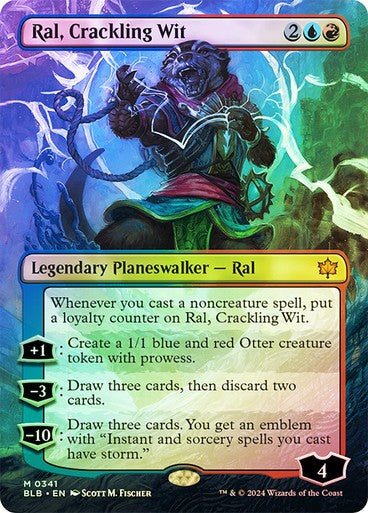 FOIL BORDERLESS Ral, Crackling Wit ~ Bloomburrow [ NearMint ] [ Magic MTG ]