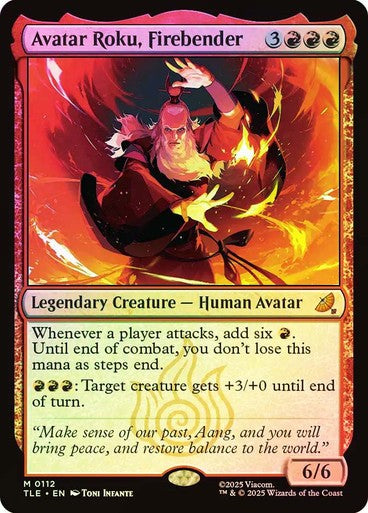 FOIL Avatar Roku, Firebender ~ Avatar: The Last Airbender [ NM ] [ Magic MTG ]