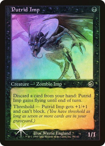 FOIL Putrid Imp ~ Torment [ PLAYED ] [ Magic MTG ]