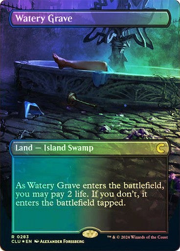 FOIL BORDERLESS Watery Grave ~ Ravnica: Cluedo Edition [ NM ] [ Magic MTG ]