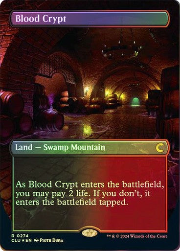 FOIL BORDERLESS Blood Crypt ~ Ravnica: Cluedo Edition [ NM ] [ Magic MTG ]