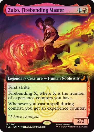 FOIL BORDERLESS Zuko, Firebending Master ~ Avatar: The Last Airbender [ NM ]
