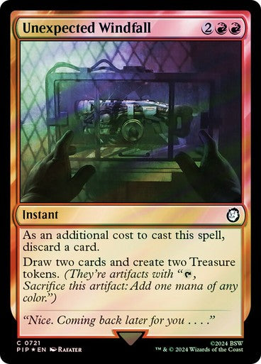 FOIL SURGE Unexpected Windfall ~ Commander: Fallout [ NM ] [ Magic MTG ]