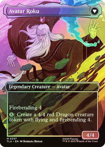 FOIL BORDERLESS The Legend of Roku ~ Avatar: The Last Airbender [ NM ] [ MTG ]