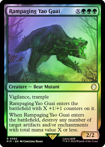 FOIL Rampaging Yao Guai ~ Commander: Fallout [ NM ] [ Magic MTG ]