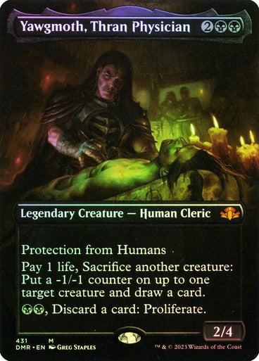 FOIL BORDERLESS Yawgmoth, Thran Physician ~ Dominaria Remastered [ MINT ]