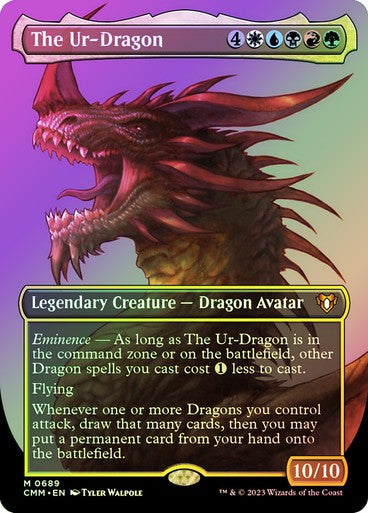 FOIL BORDERLESS The Ur-Dragon ~ Commander Masters [ NM ] [ Magic MTG ]