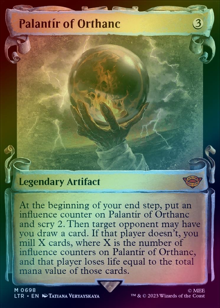 FOIL SILVER SCROLL Palantir of Orthanc ~ The Lord of the Rings [ NM ] [ MTG ]
