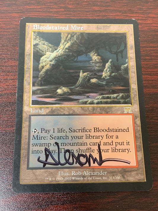 SIGNED Bloodstained Mire ~ Onslaught [ GOOD CONDITION ] [ Magic MTG ]