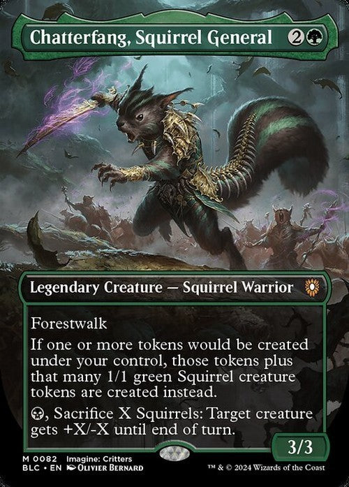 BORDERLESS Chatterfang, Squirrel General ~ Commander: Bloomburrow [ NM ] [ MTG ]