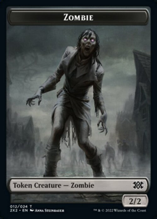 5 x Black Zombie 2/2 Token ~ Random Sets [ EX ] [ Magic MTG ]