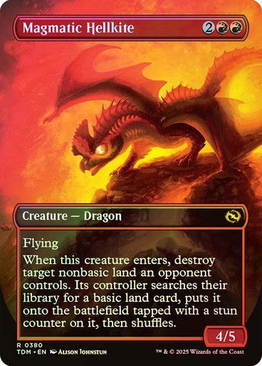 FOIL BORDERLESS Magmatic Hellkite ~ Tarkir: Dragonstorm [ NM ] [ Magic MTG ]