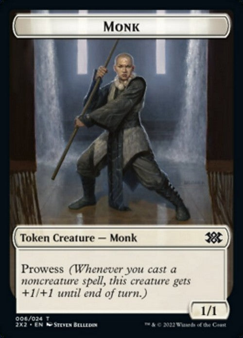 5 x White Monk Prowess 1/1 Token ~ Random Sets [ EX ] [ Magic MTG ]