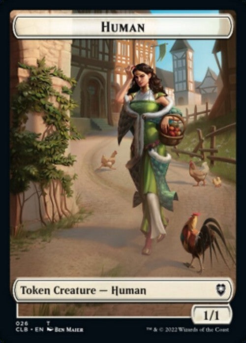 5 x White Human 1/1 Token ~ Random Sets [ EX ] [ Magic MTG ]