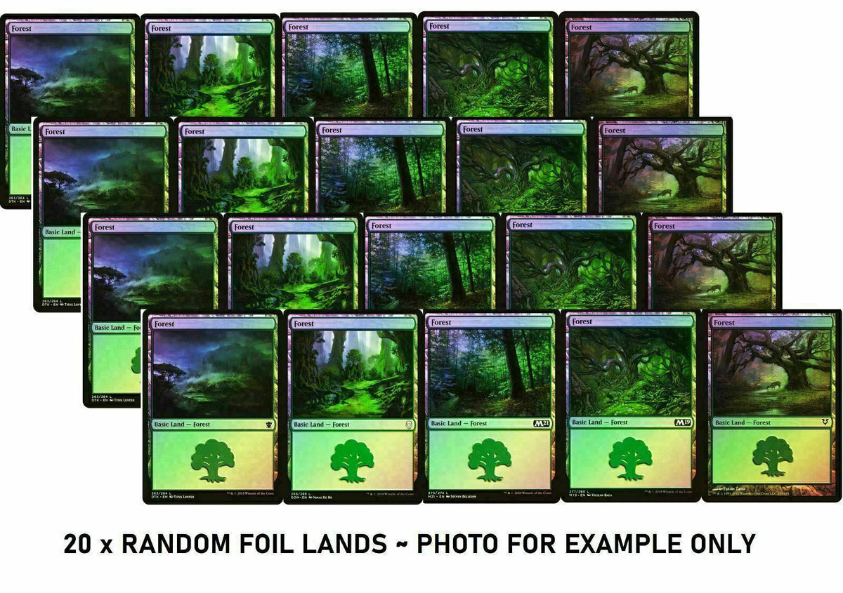 Choose your lot of 20 x FOIL LANDS ~ Mixed Editions [ EX ] [ Magic MTG ]