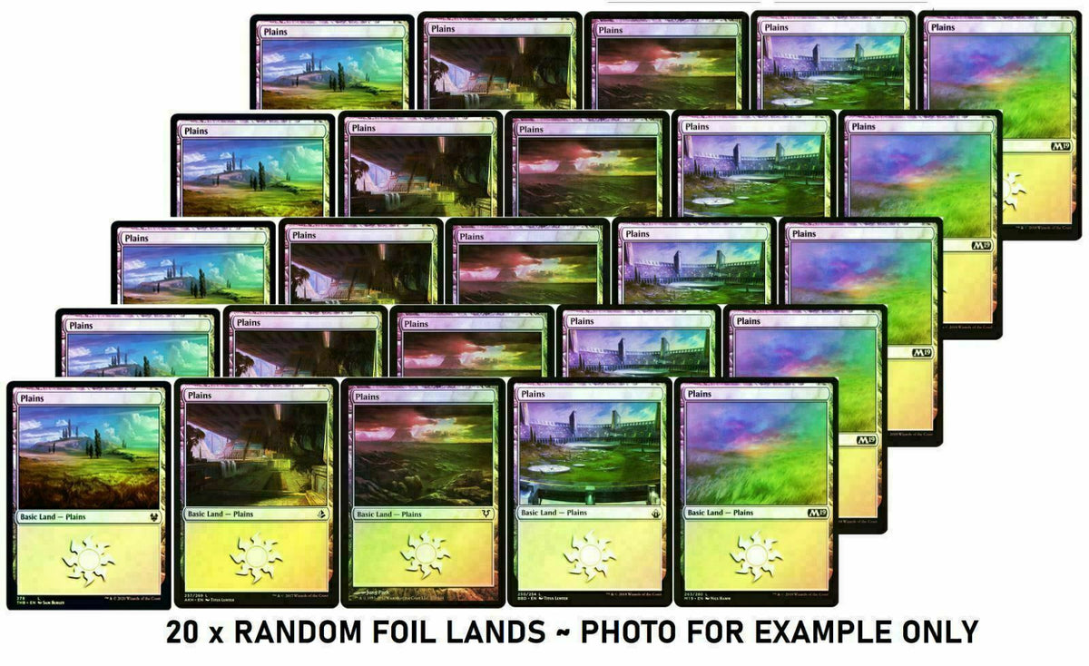 Choose your lot of 20 x FOIL LANDS ~ Mixed Editions [ EX ] [ Magic MTG ]
