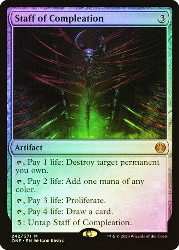FOIL Staff of Compleation ~ Phyrexia: All Will Be One [ NM ] [ Magic MTG ]