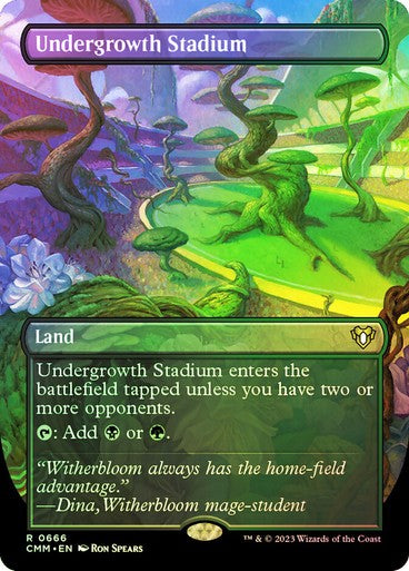 FOIL BORDERLESS Undergrowth Stadium ~ Commander Masters [ NM ] [ Magic MTG ]