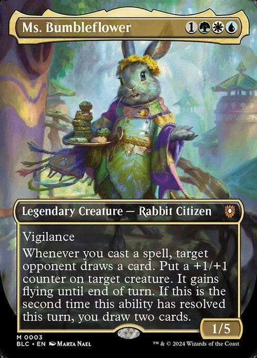 BORDERLESS Ms. Bumbleflower ~ Commander: Bloomburrow [ NM ] [ Magic MTG ]