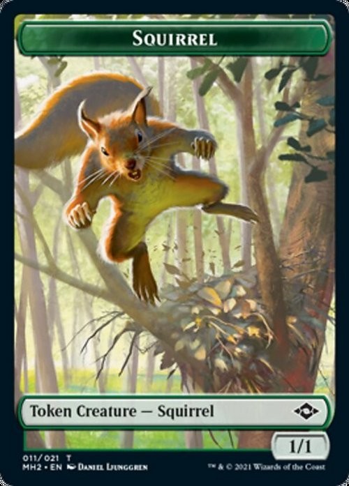 5 x Green Squirrel 1/1 Token ~ from Various Editions [ EX ] [ Magic MTG ]
