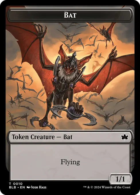 5 x Black Bat Flying 1/1 Token ~ Random Sets [ EX ] [ Magic MTG ]