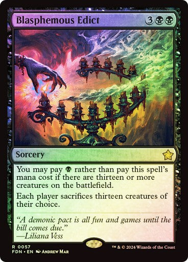 FOIL Blasphemous Edict ~ Foundations [ NM ] [ Magic MTG ]