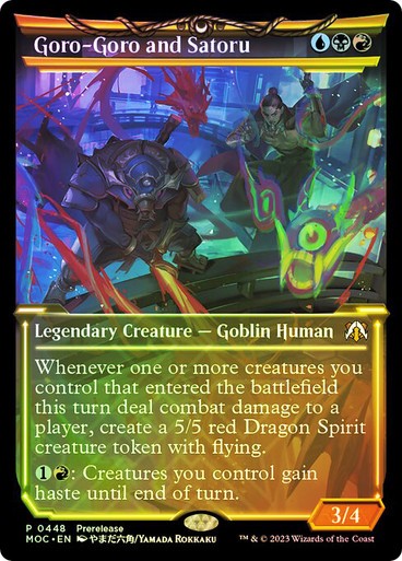 FOIL SHOWCASE Goro-Goro and Satoru ~ Commander: March of the Machine [ PLAYED ]