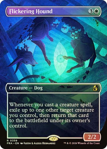 FOIL BORDERLESS Flickering Hound ~ Reality Fracture [ NM ] [ Magic MTG ]