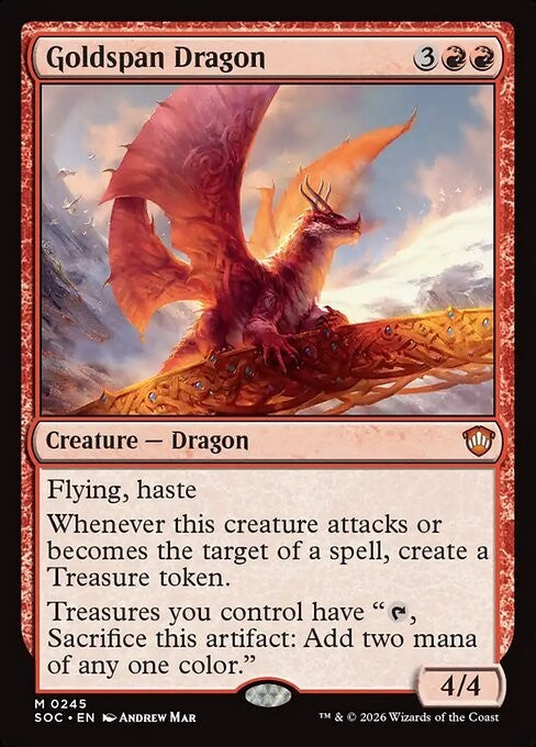 Goldspan Dragon ~ Commander: Secrets of Strixhaven [ NM ] [ Magic MTG ]