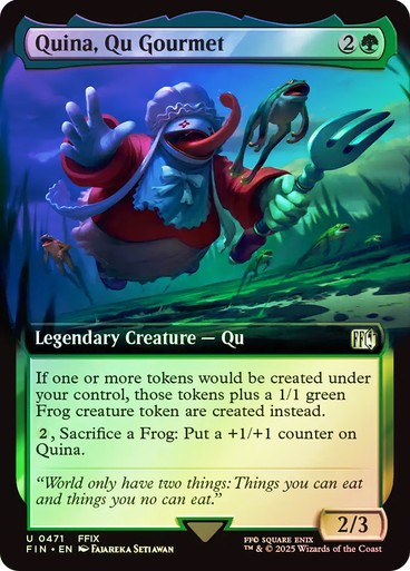 FOIL BORDERLESS Quina, Qu Gourmet ~ Final Fantasy [ NM ] [ Magic MTG ]