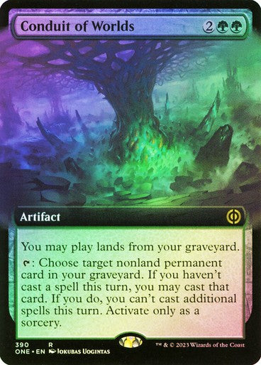 FOIL BORDERLESS Conduit of Worlds ~ Phyrexia: All Will Be One [ NM ] [ MTG ]